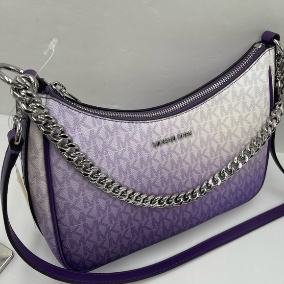 Michael Kors Jet Set Lg  Pochette Ombré Logo Crossbody XBody Bag Dark Purple
NWT - Picture 12 of 16